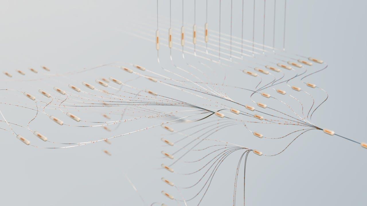 hero-img-02 Elegant 3D visualization of neural networks showcasing abstract connections in a digital space.